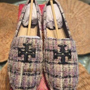NIB Tory Burch Chelsea Woven Fabric Espadrille Shoe